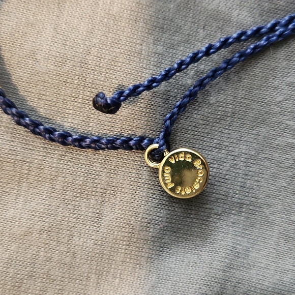 NEW Pura Vida Anchor bracelet white enamel ⚓️charm navy blue string 💙 - Picture 4 of 5